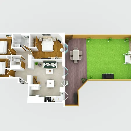 Apartment Three Bedrooms & Private Garden *